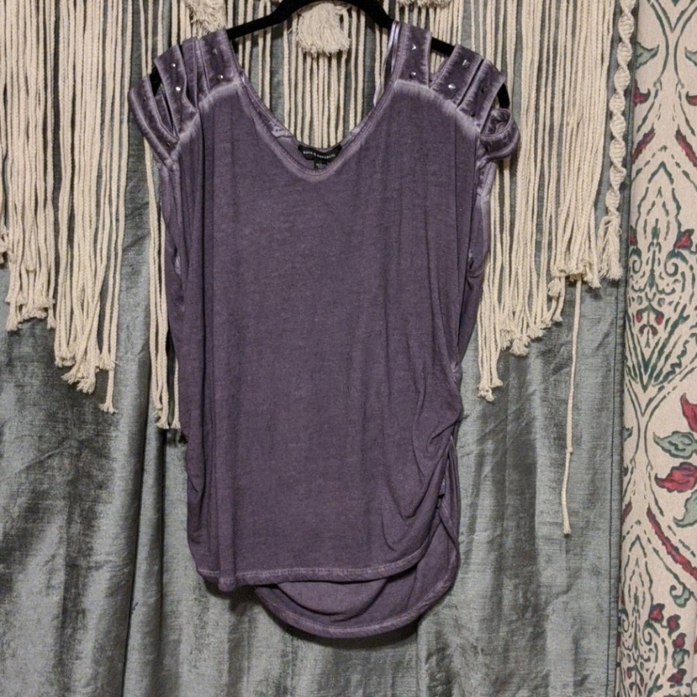 Rock & Republic V-Neck Slits with Studs Blouse